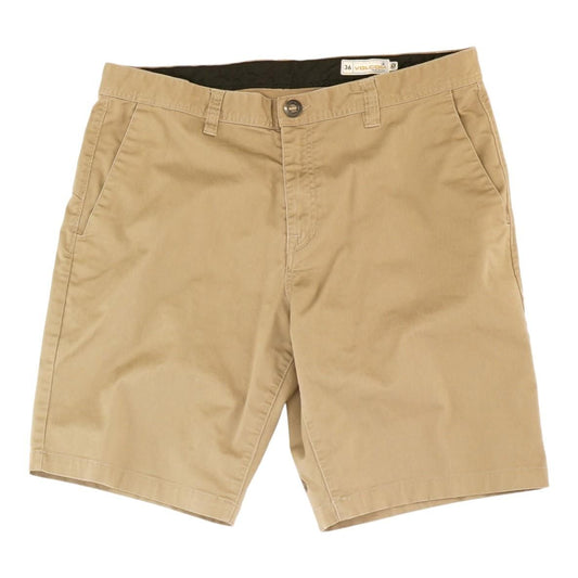 Tan Solid Khaki Shorts