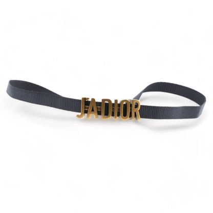Black Grosgrain Ribbon J'Adior Logo Choker Necklace