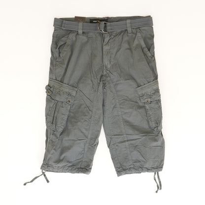 Gray Solid Cargo Shorts