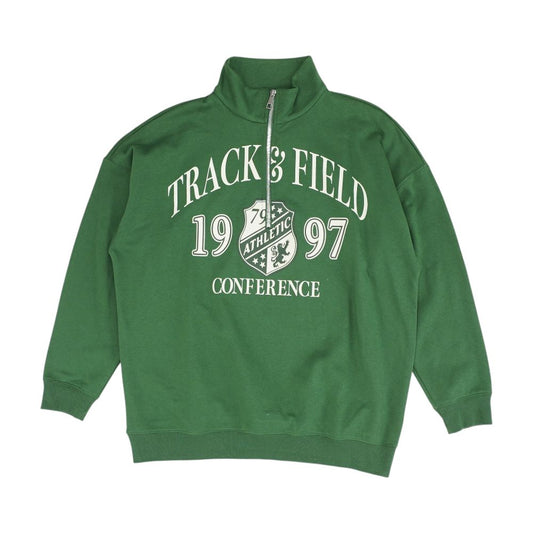 Green Graphic 1/4 Zip Pullover