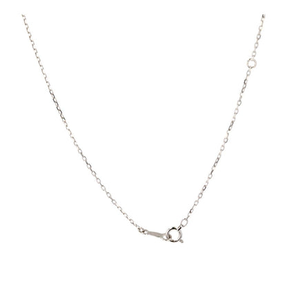 18K White Gold Marquise Shape Pendant Necklace W/ Mother Of Pearl Center