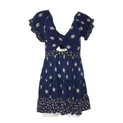Navy Floral Mini Dress