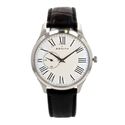 Men's Elite Automatic Leather Band Stainless Steel Watch