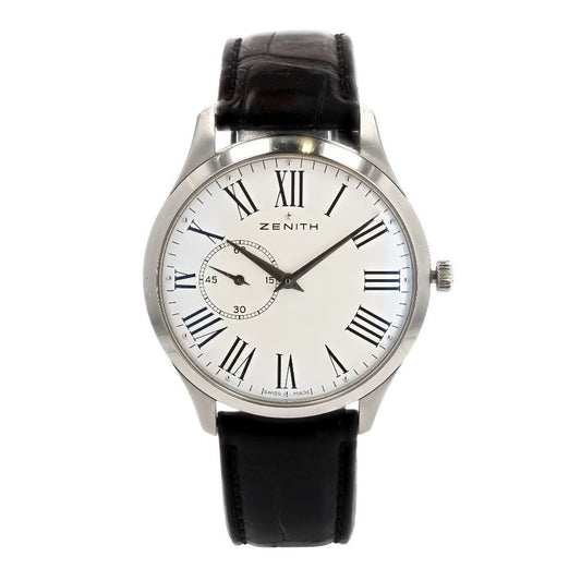 Men's Elite Automatic Leather Band Stainless Steel Watch