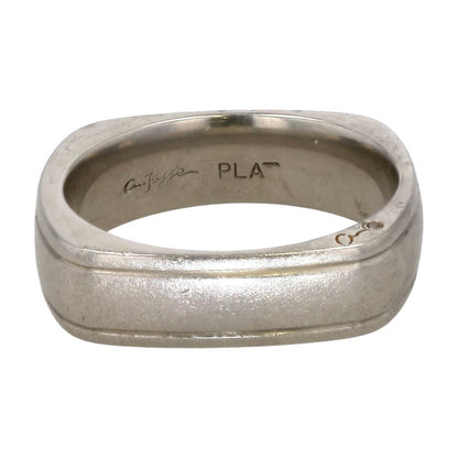 Platinum Square Grooved Square Diamond Band