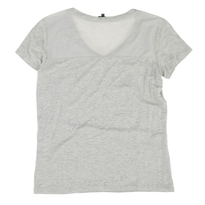 Gray Solid V Neck T-Shirt