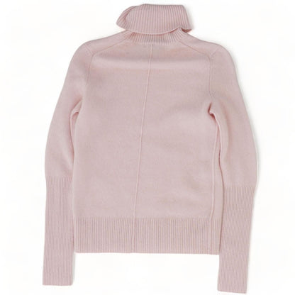Pink Solid Turtleneck Sweater
