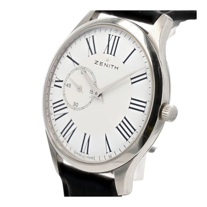 Men's Elite Automatic Leather Band Stainless Steel Watch