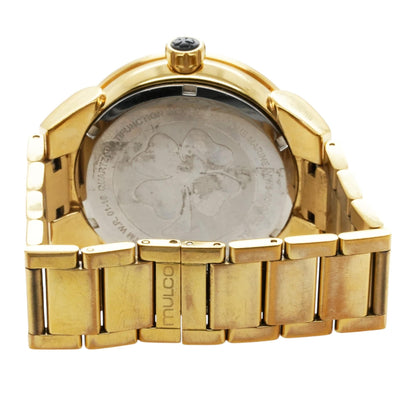 Gold-Tone Blue Marine Stainless Steel Watch