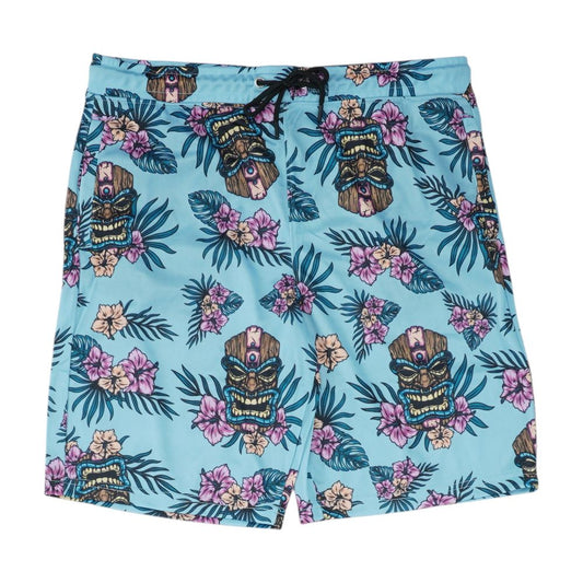 Blue Floral Active Shorts