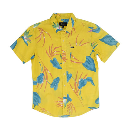 Yellow Graphic Short Sleeve Button Down