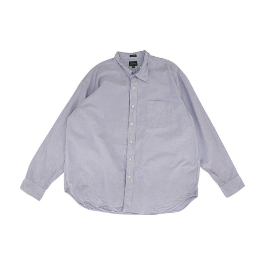 Blue Solid Long Sleeve Button Down