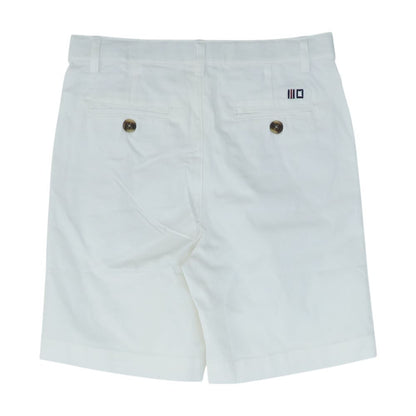 White Solid Chino Shorts
