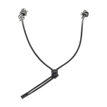 Chafridge Gun Metal Fring Leather Necklace