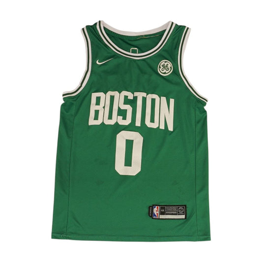 Green Jayson Tatum #0 Boston Celtics Embroidery Detail Sleeveless Jersey
