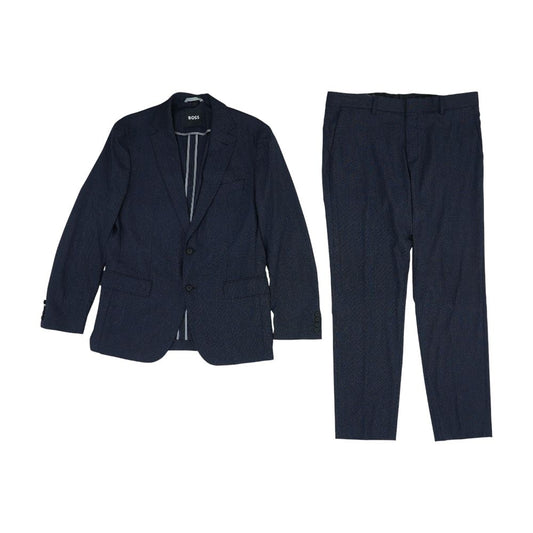 Navy Wool Blend 2pc Suit