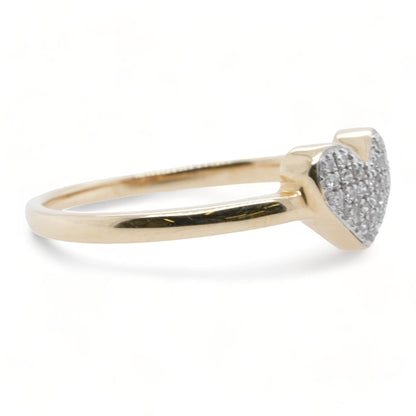 14K Gold Cluster Diamond Heart Ring
