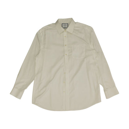 White Solid Long Sleeve Button Down