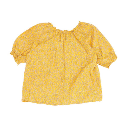Yellow Floral Knit Top