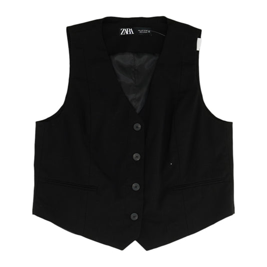 Black Solid Suit Vest