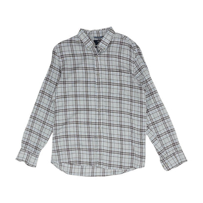 Gray Plaid Long Sleeve Button Down