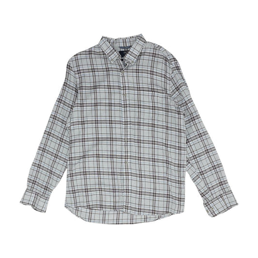 Gray Plaid Long Sleeve Button Down