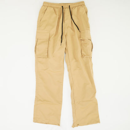 Tan Solid Cargo Pants