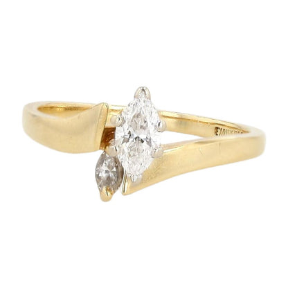 .20 ct 14K Gold Double Marquise Diamond Bypass Band