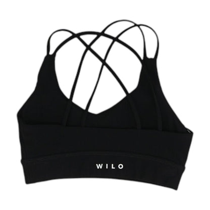 Black Solid Sports Bra