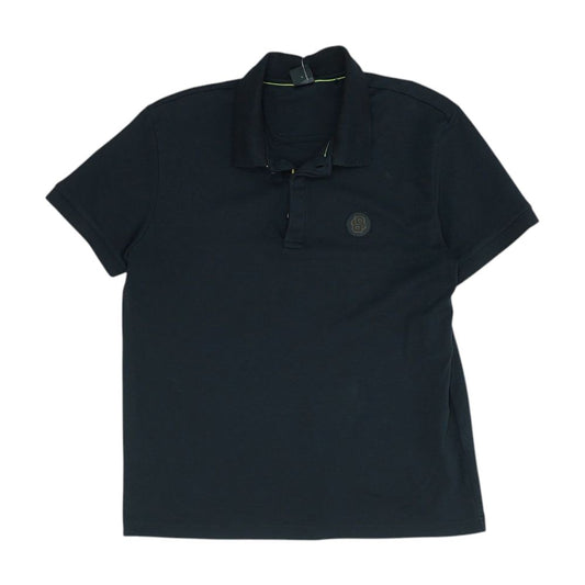 Black Solid Short Sleeve Polo