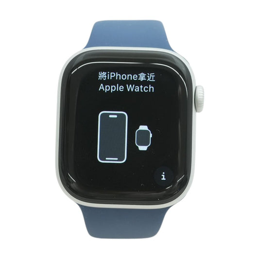 42mm Series 10 Silver Smartwatch Navy Band S/M