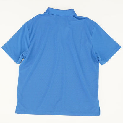 Blue Solid Short Sleeve Polo