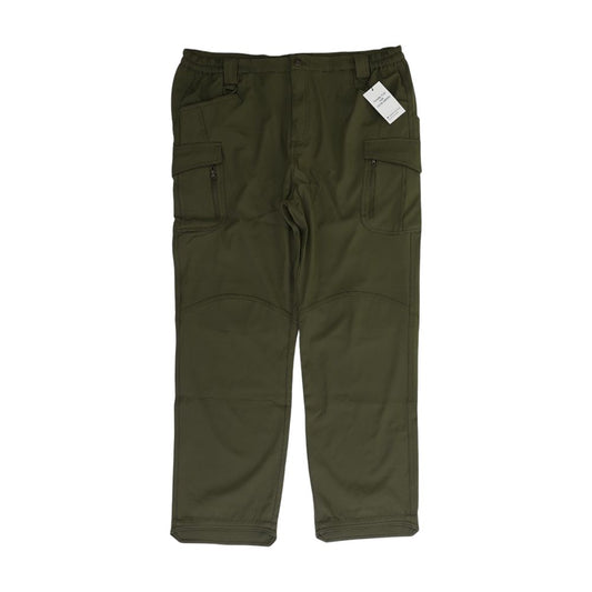 Green Solid Cargo Pants