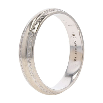 14K White Gold Textured Wedding Band