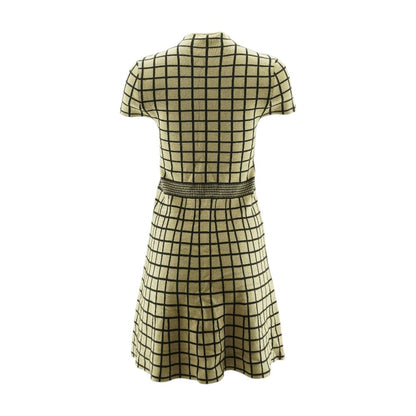 Beige Check Mini Dress