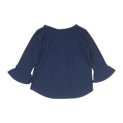 Navy Solid 3/4 Sleeve Blouse
