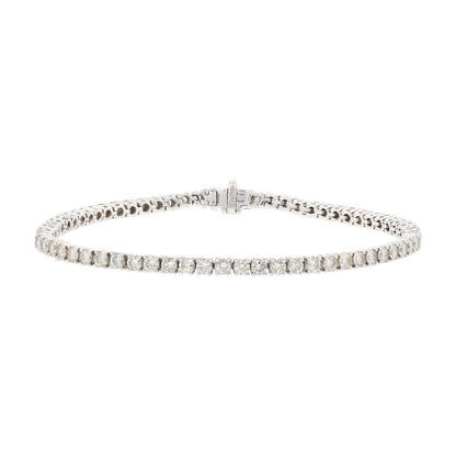 18K White Gold Diamond Tennis Link Bracelet