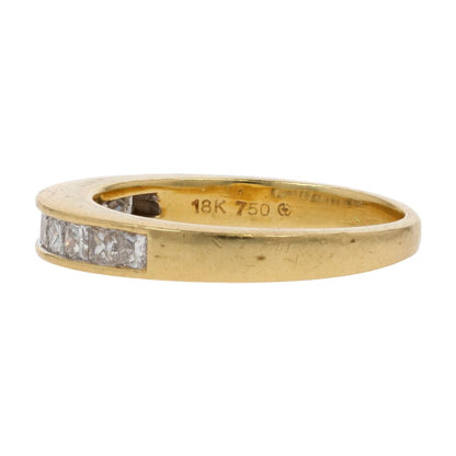 .60 Ct 18K Gold Channel Set Princess Cut Diamond Band