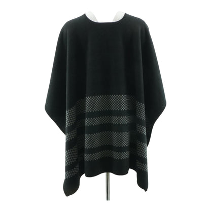 Black Solid Cape Sweater