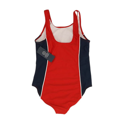 Red Color Block One-Piece