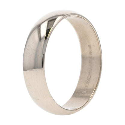 14K White Gold Plain Band