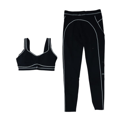 Black Solid Sports Bra and Legging Set
