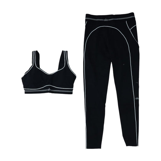 Black Solid Sports Bra and Legging Set