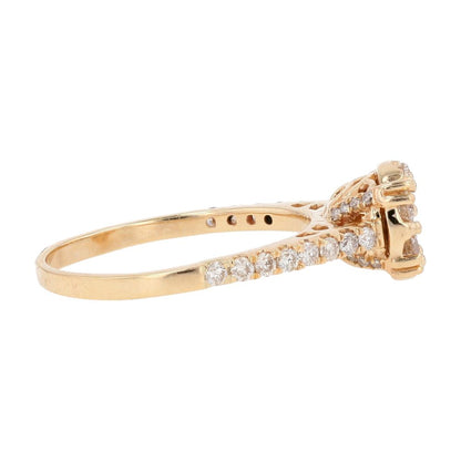.75 Ct 14K Gold Round Diamond Cluster Engagement Ring