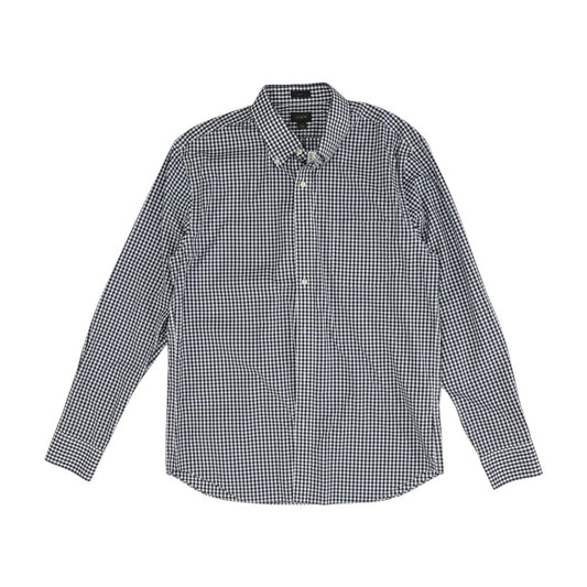 Navy Check Long Sleeve Button Down
