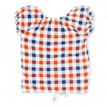 Red Check Short Sleeve Blouse