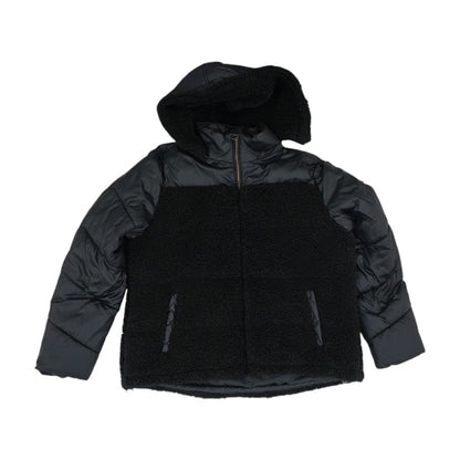 Black Solid Puffer Coat