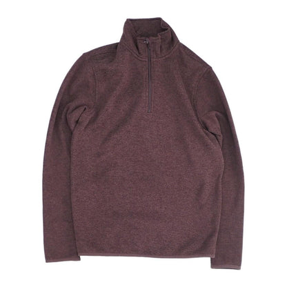 Maroon Solid 1/4 Zip Sweater