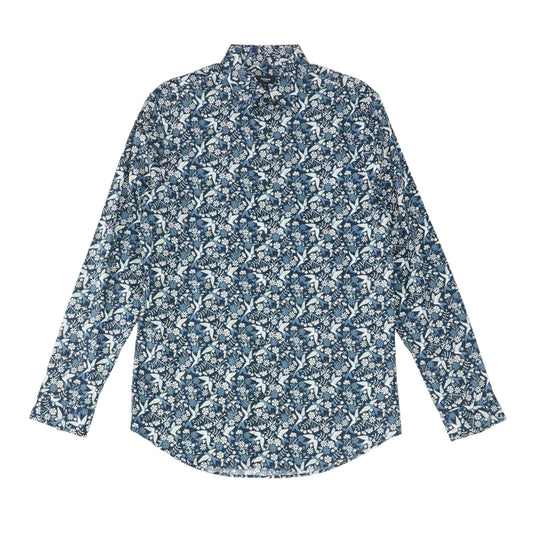 Navy Floral Long Sleeve Button Down