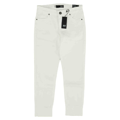 White Solid Boyfriend Jeans